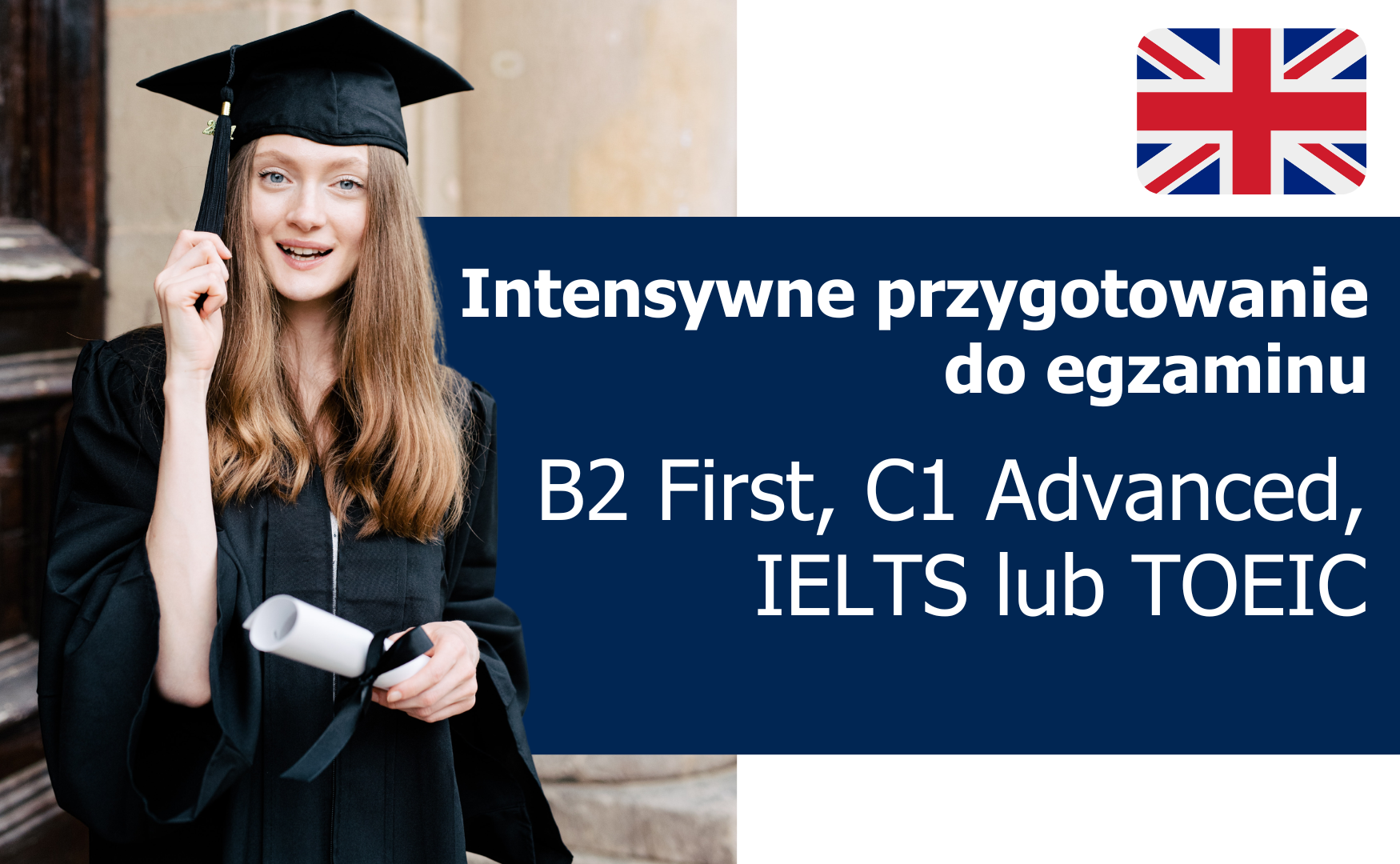 Intensywny kurs indywidualny online przygotowujący do egzaminów FCE (B2 First) | CAE (C1 Advanced) | IELTS lub TOEIC